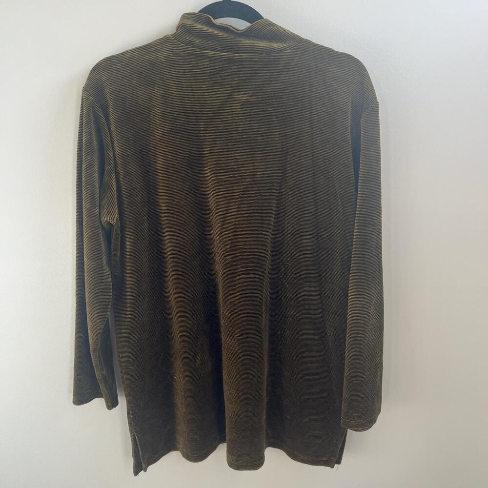 Chaus sport golden brown and black striped men’s shirt medium - Picture 3 of 5